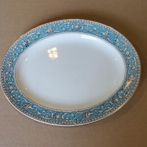 Crown Ducal Ware Classic White and Blue Ornate Serving Platter VTG 40's ATLANTA